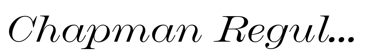 Chapman Regular Extended Italic